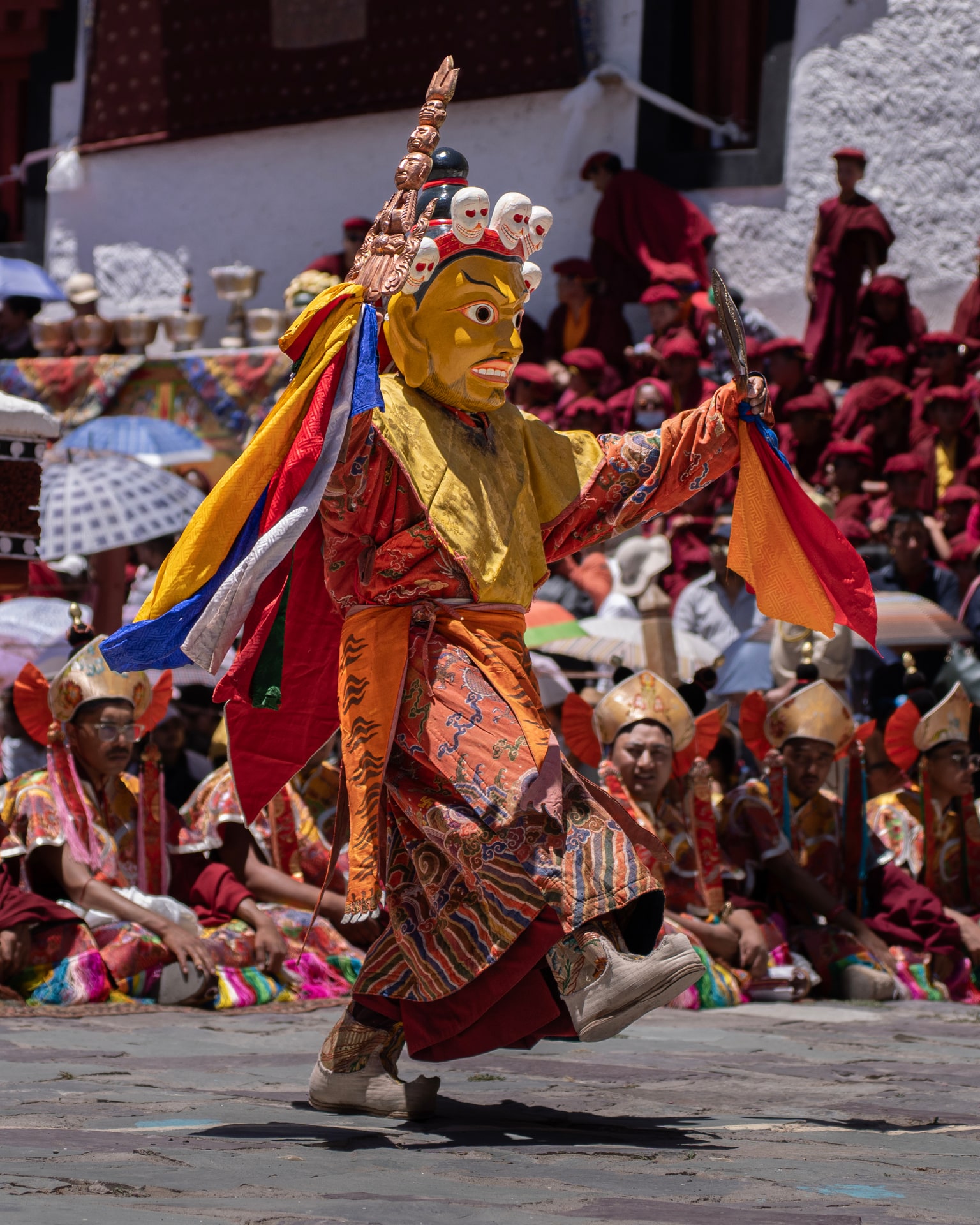 Masked dancer at monastery festival